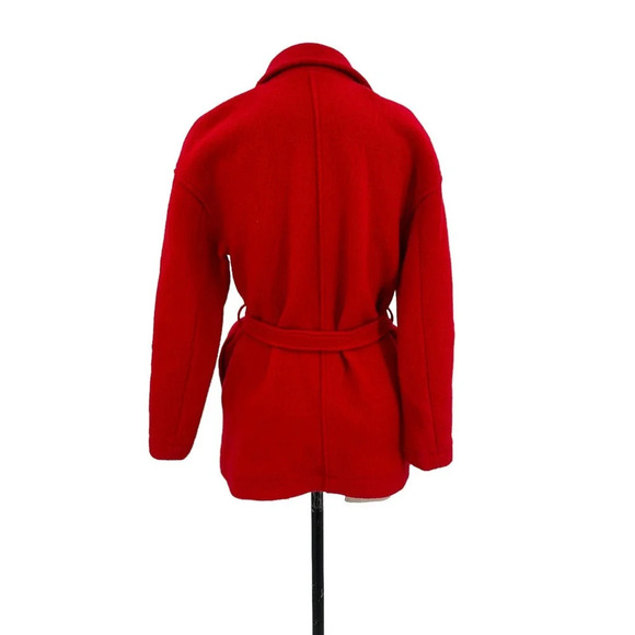 J. Crew Camille Short Boiled Wool Wrap Coat In Bright‎ Red Size XXS - Picture 7 of 13